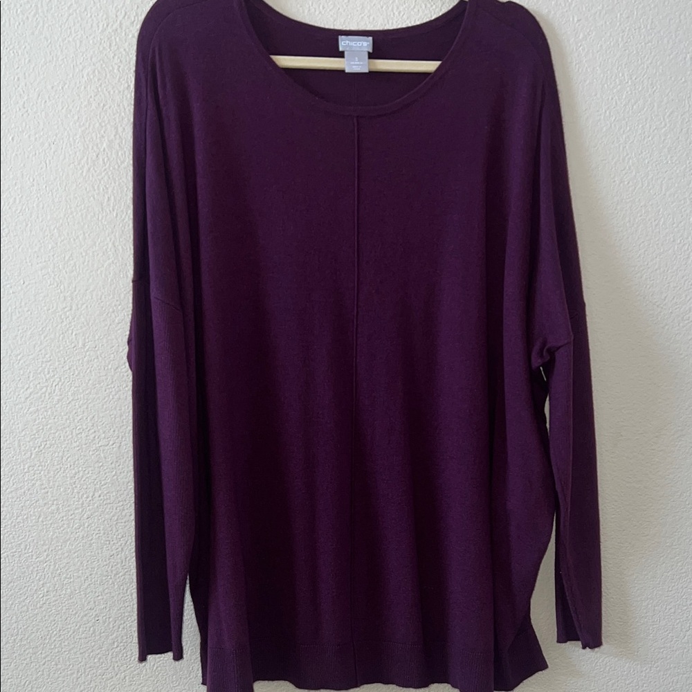Chico's Purple Crew Neck Sweater